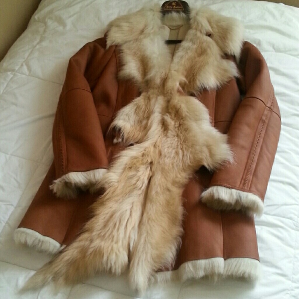 Hugo Boss shearling fur & leather coat. Paris 2012